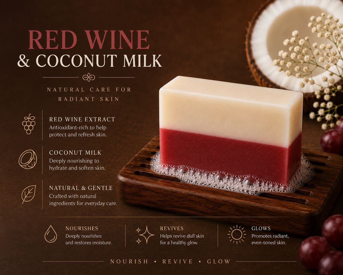 Sundara Kayakalp Red Wine & Coconut Milk Soap with red wine extract and coconut milk