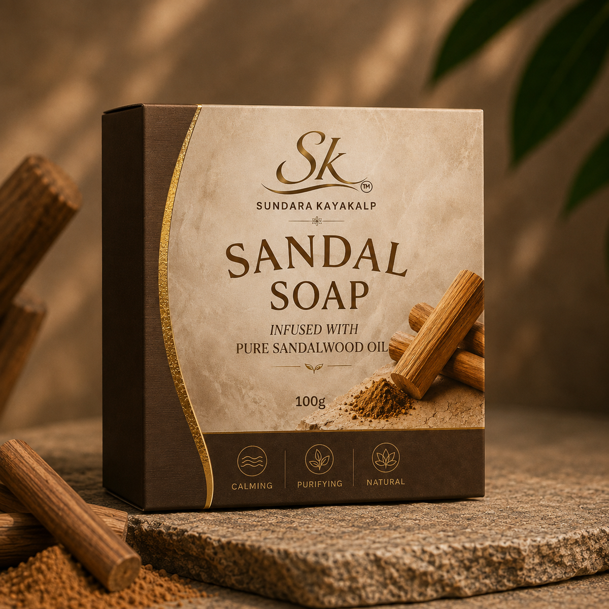 SK Sundara Kayakalp Sandal Soap infused with pure sandalwood oil